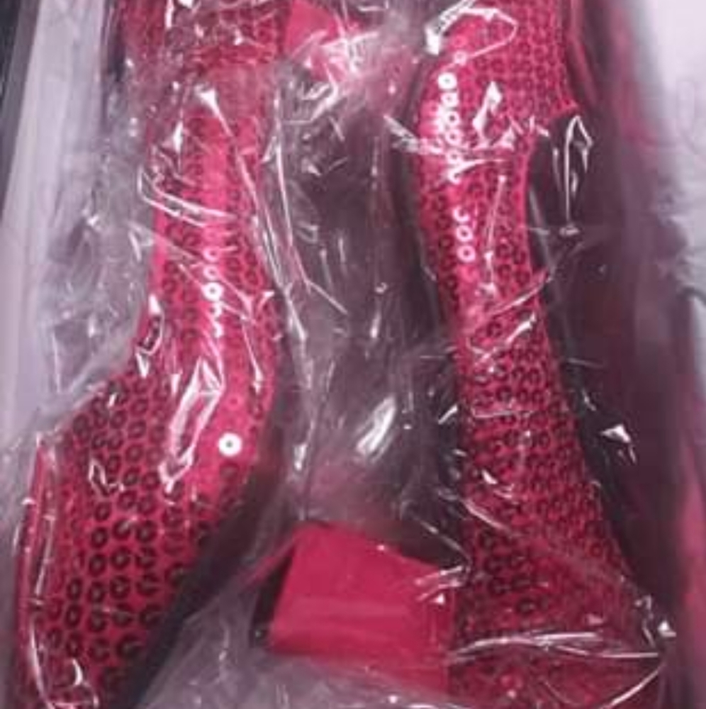 COPY - "Dorothy" Red Sequined Shoes - Picture 1 of 3
